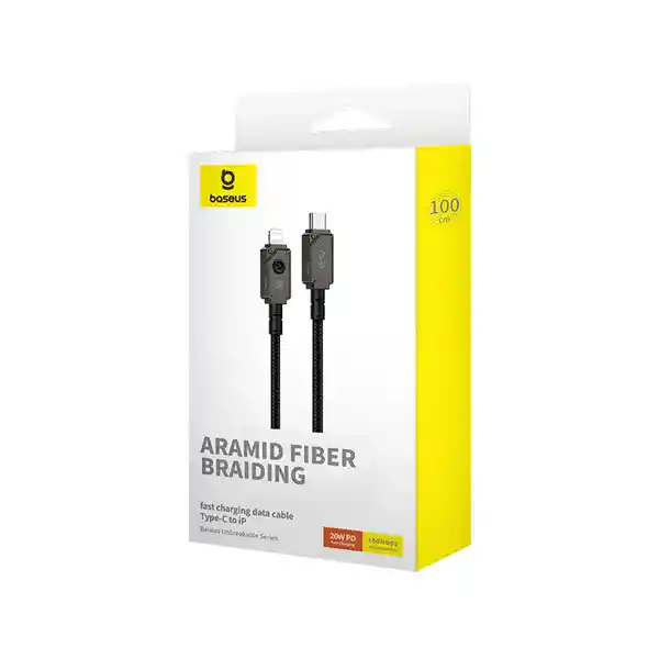 Baseus Cable Carga Rápida Tipo C a Lightning 20W Negro 1 m