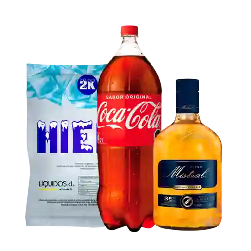 Mistral Pisco + Coca-Cola Gaseosa + Hielo