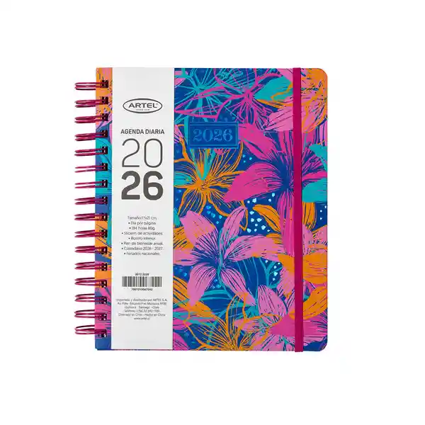 Artel Importado Agenda 2026 Espiral Dxp Color Bloom