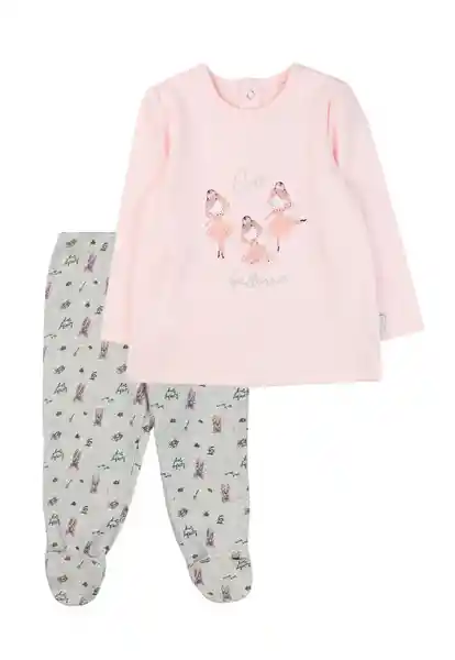 Pijama Cute 221 Bebé Niña Rosado Talla 3 a 6 Meses Ficcus