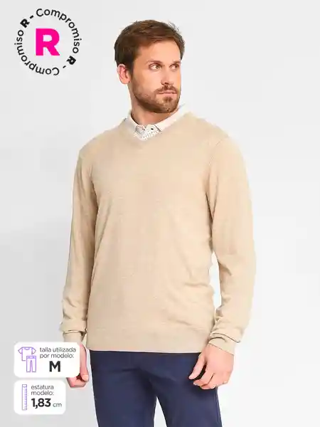 Kenneth Stevens Suéter Vneck Beige S SS25