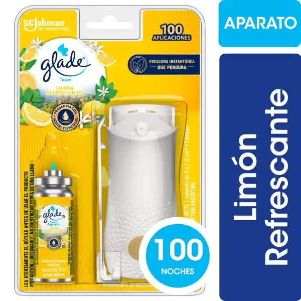 Aromatizante de Ambientes Glade Limón Refrescante + Repuesto 9 g