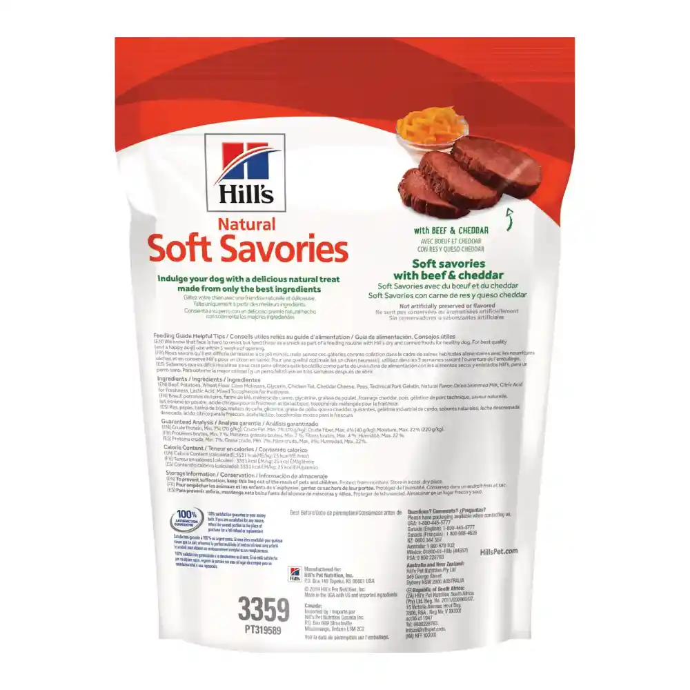 Hills Snack para Perros Soft Savories Sabor a Carne y Queso