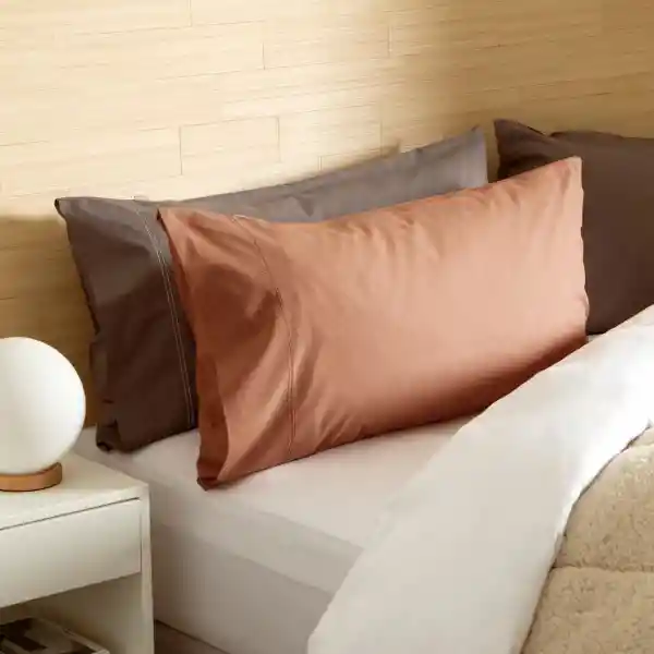 Funda de Almohada 144 Hilos Salmón 50 x 90 cm Casaideas