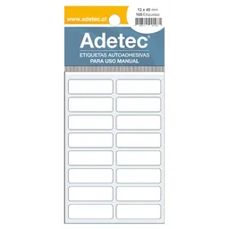 Adetec Etiqueta 13 x 40 Blanca