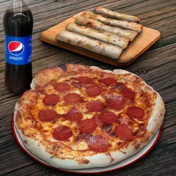 Pizza Familiar, Appetizer, Bebida 1.5 l