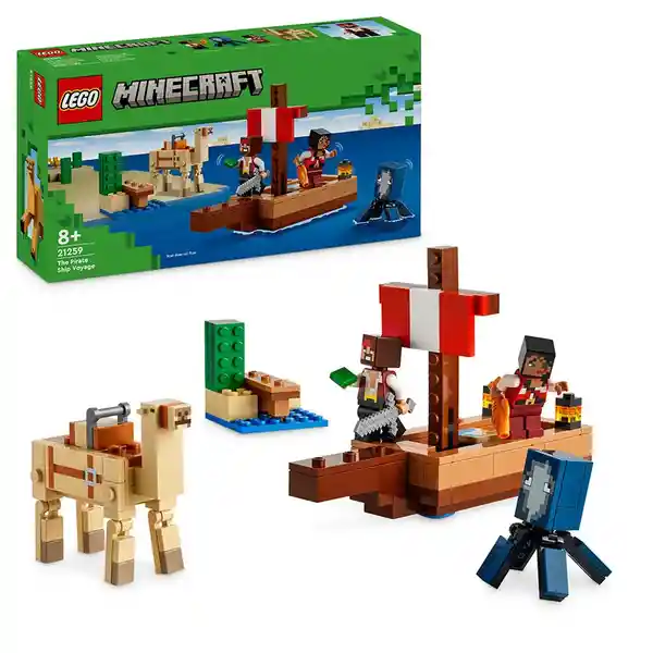 Lego Set Construcción Minecraft el Viaje en el Barco Pirata