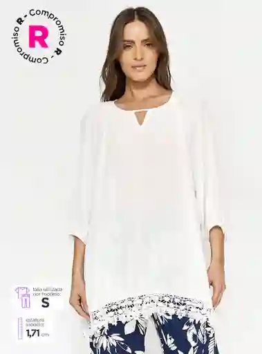 Aziz Blusa M3 / 4 Espiga Cor Crudo Talla M S24