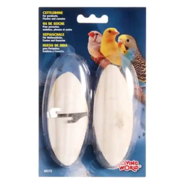 Living World Hueso Jibia Display  Aves 2 Piezas