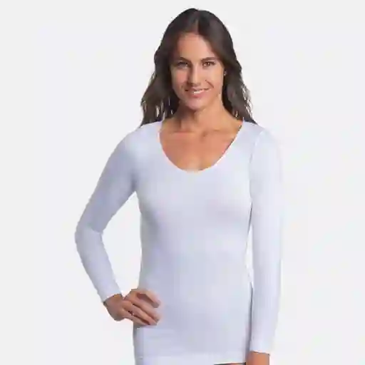 Polera Microfibra Cuello Redondo Blanco Caffarena