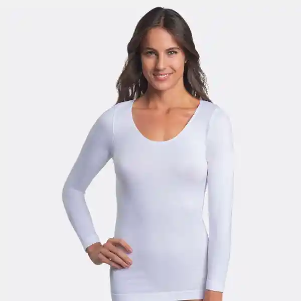 Polera Microfibra Cuello Redondo Blanco Caffarena