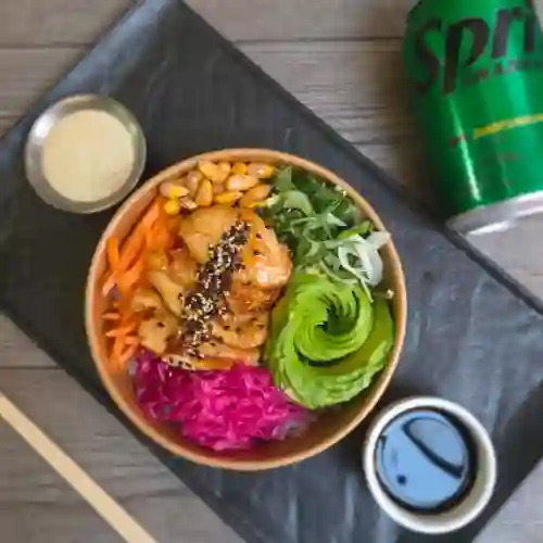 Poke ii pollo teriyaki acevichado