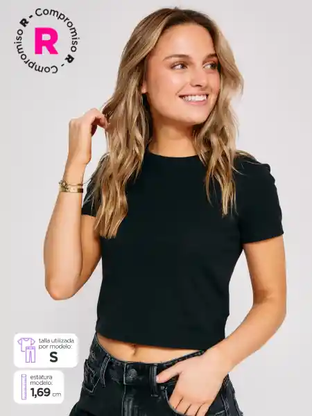 Index Polera Manga Corta Eronda Cor Negro M S25