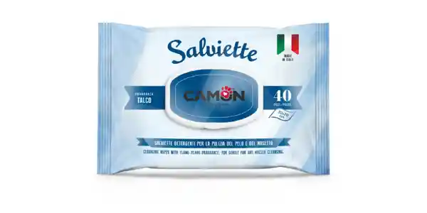 Camon Toallita Húmedas Para Mascotas Fragancia a Talco