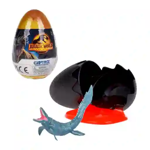 Jurassic World Juguete Huevo Con Dinosaurio Slime Moneda y Guia