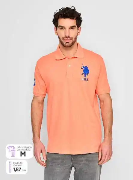 Us Polo Assn Polera Manga Corta Pique tt Salmón M 5220