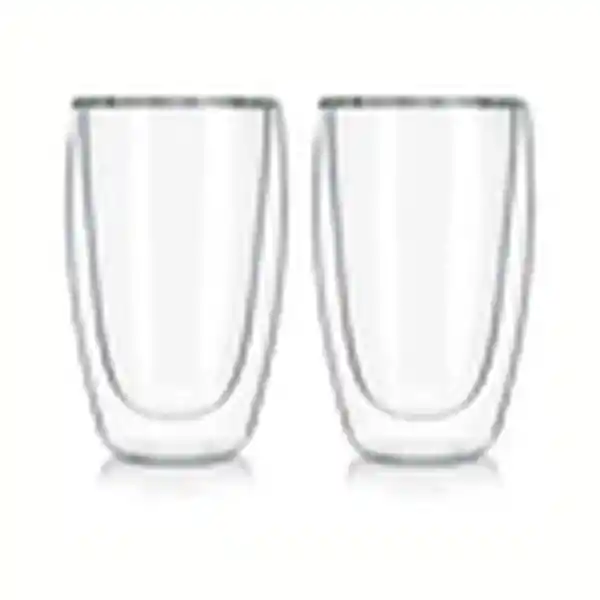 Set 2 Mug Glasso Vasos Doble Pared Vidrio 473 Ml