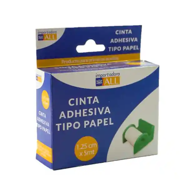 All Cinta Adhesiva Tipo Papel 1.25 cm x 5 m