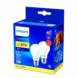 Philips Pack Foco Ampolleta Luz Blanca LB13W27LC