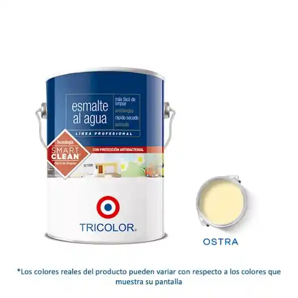 Tricolor Esmalte al Agua Profesional Ostra 3.78 L