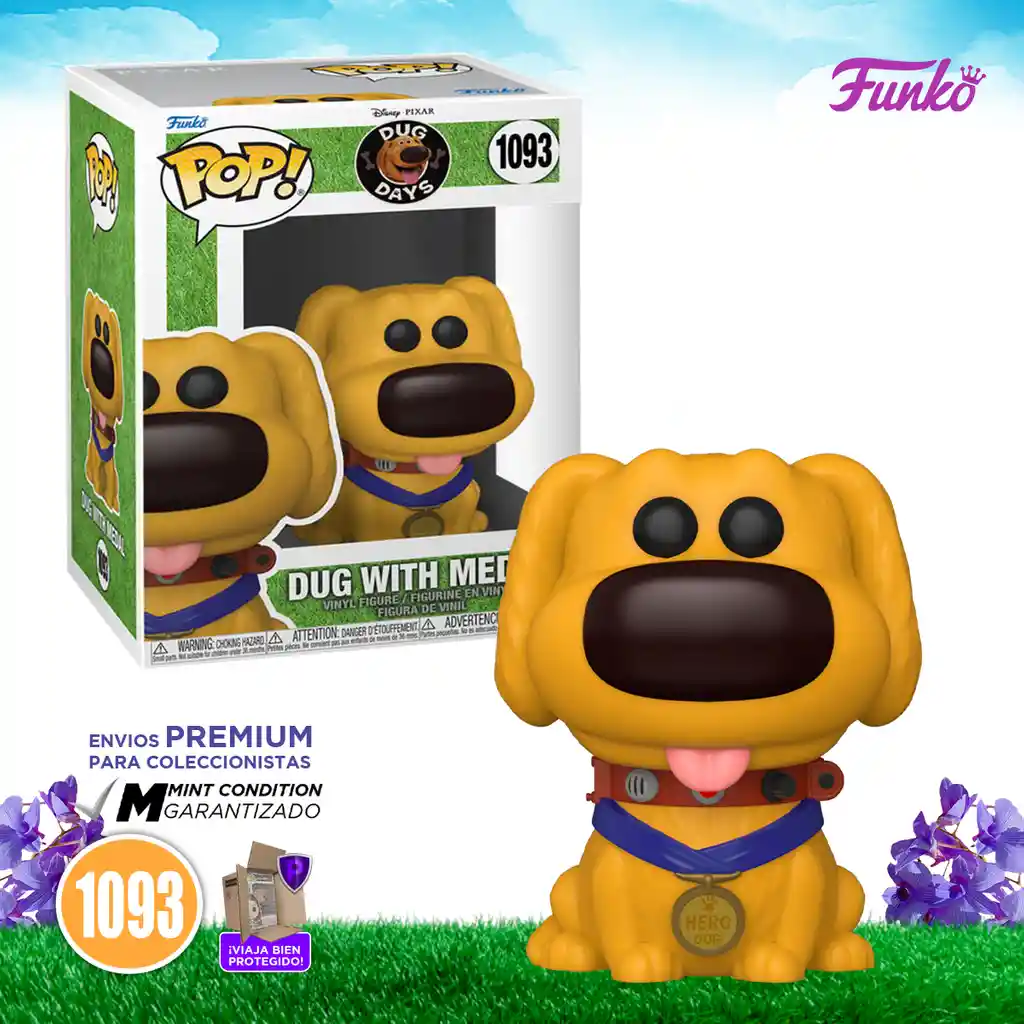 Funko Pop! Figura de Colección Dug With Medal Dug Days 1093