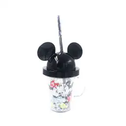 Miniso Vaso de Plástico Con Popote y Tapa Mickey Mouse 280 mL