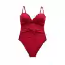 Trikini Con Doble Nudo Rojo Talla M Samia