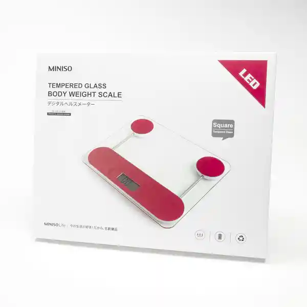 Bascula de Cristal Templado Para Peso Corporal Rosa Miniso