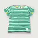 Polera Líneas de Niño Verde Esmeralda Talla 2A Opaline