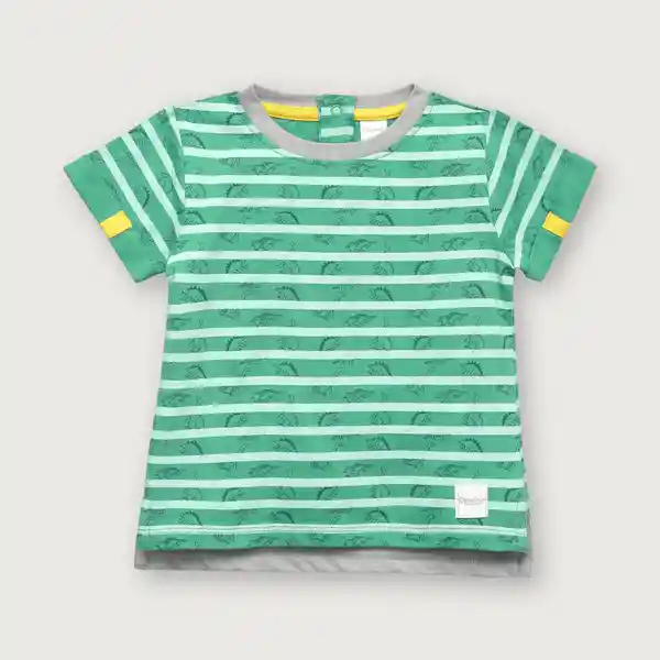 Polera Líneas de Niño Verde Esmeralda Talla 2A Opaline