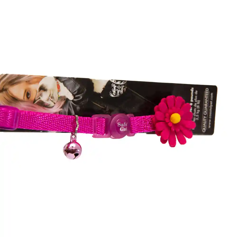 Coastal Collar Para Gato Embellished Flor Fucsia