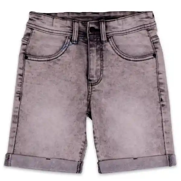 Bermuda Mezclilla Niño Gris Pillín Talla 12 A