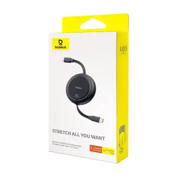 Baseus Cable Carga Rápida Mini Tipo C a Tipo C 100W Negro de 1 m
