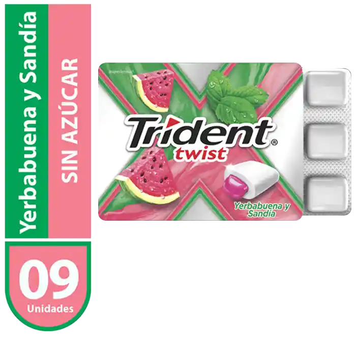 Trident Chicle Twist Sin Azucar Sabor Sandia Yerbabuen 9 Un