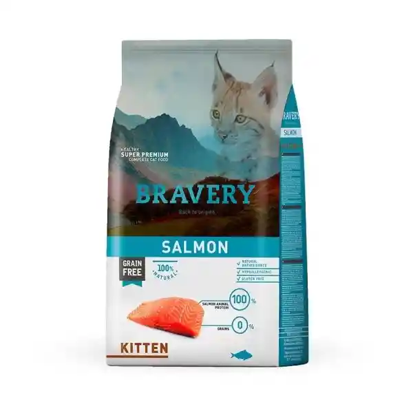 Bravery Alimento Gato Kitten Salmón