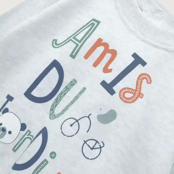 Polerón Jardin Melange de Bebé Niño Gris Talla 3M Opaline