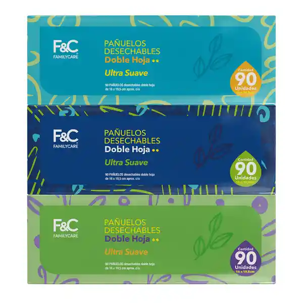 F & C Pack Pañuelo Facial Doble Hoja