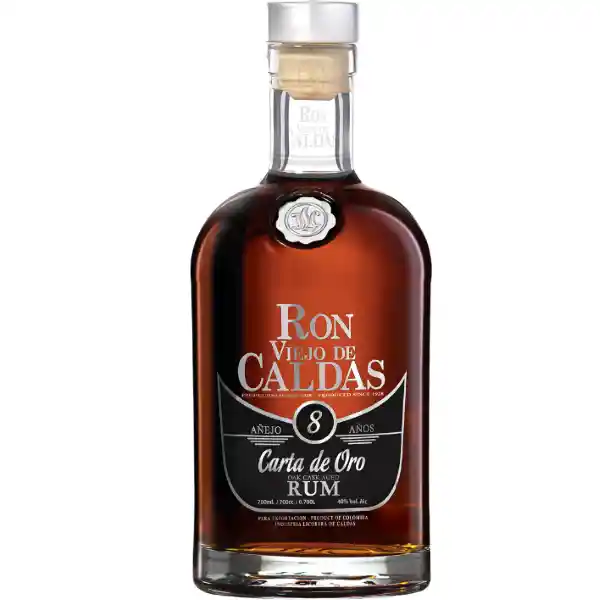 Viejo de Caldas Ron 8 Años Carta de Oro 40