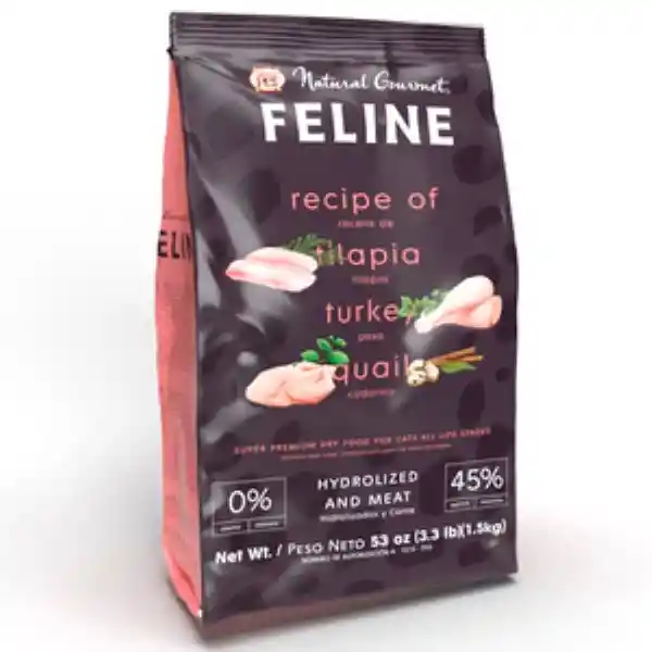 Natural Gourmet Alimento  Gato Feline Receta Tilapia