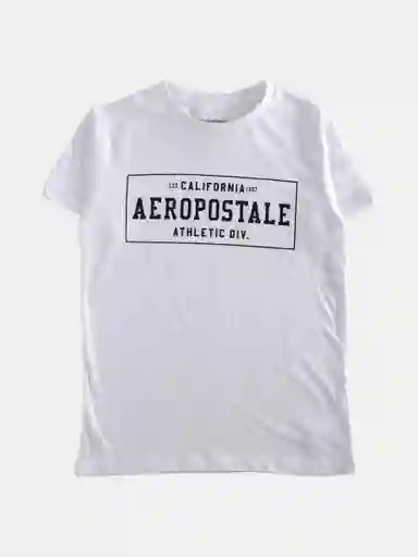 Aeropostale Polera Manga Corta Graph o Blanco 14 4951 V26