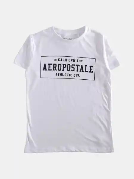 Aeropostale Polera Manga Corta Graph o Blanco 14 4951 V26