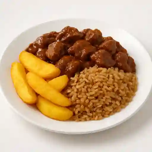 Carne Solo con Papas y Arroz Chaufan