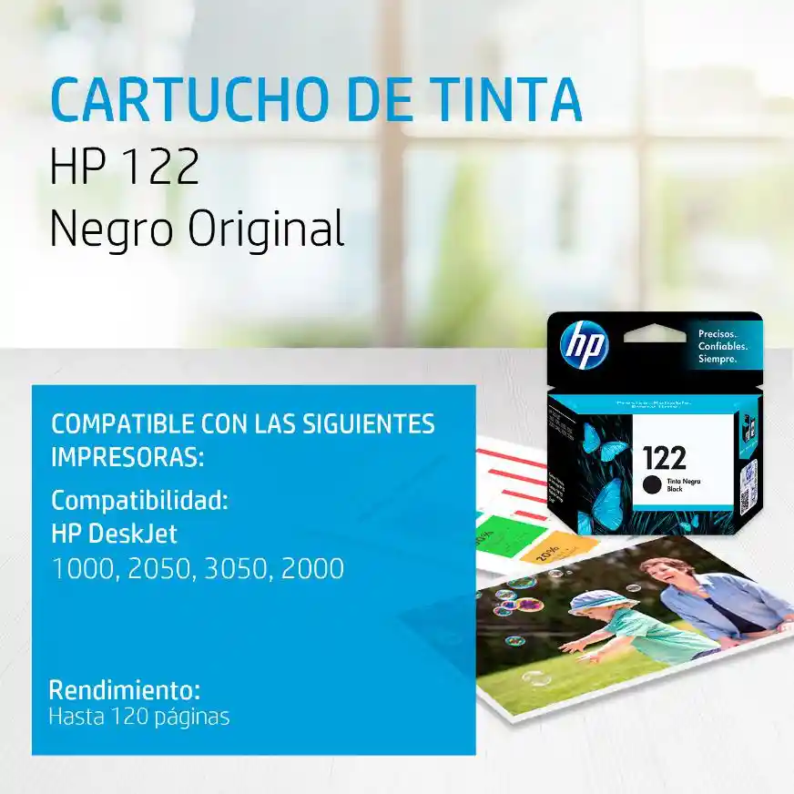 Hp Tinta para Impresora 122 Negro