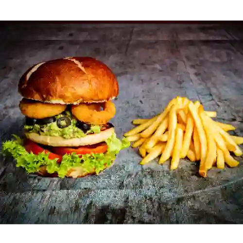 Burger (Vegan) Fantastic + Papas Fritas