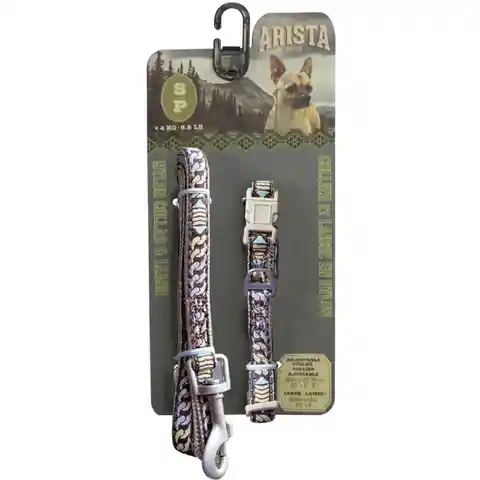 Zeus Arista Pack Collar + Correa Para Perro Blue Grass Pequeño