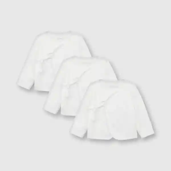 Pack Camiseta de Algodón de Bebé Unisex Blanco Talla U Colloky