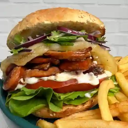 Burger el Bkn + Papas Fritas
