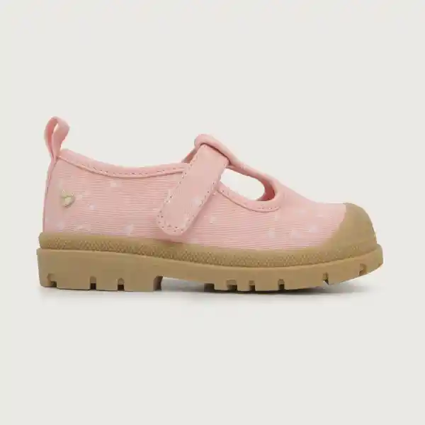 Zapatos Reina Lona Velcro Niña Rosado Talla 20 Opaline