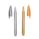 Set de Plumones de Aceite 1.22 mm Dorado y Plateado Miniso