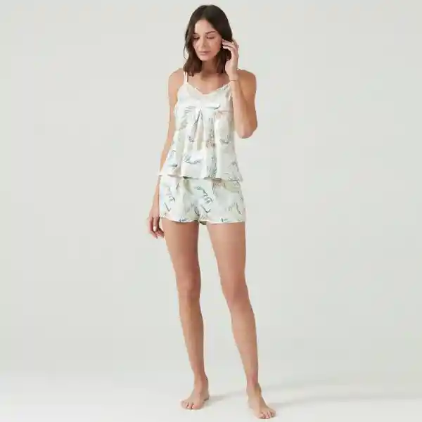 Pijama Siena Short Estampado Blanco Talla S Bbz Barbizon